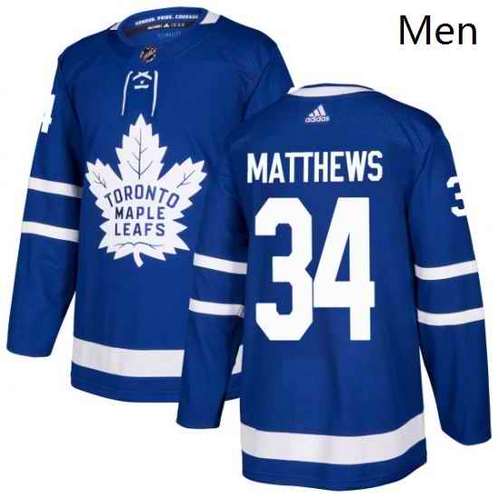 Mens Adidas Toronto Maple Leafs 34 Auston Matthews Authentic Royal Blue Home NHL Jersey